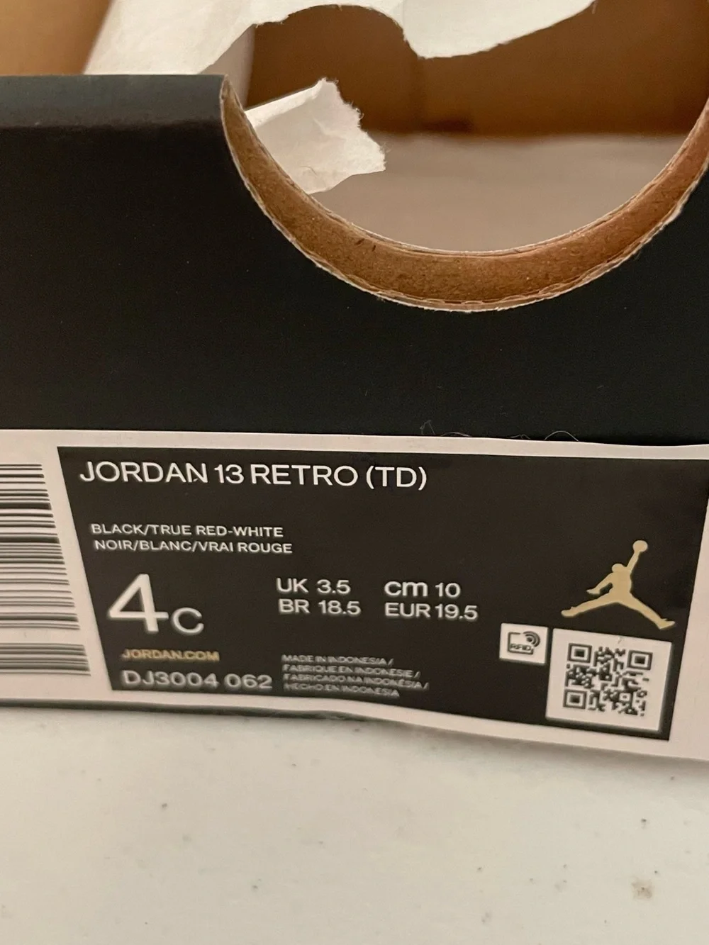 Jordan 13 Retro (td) 4c Black-true Red-white